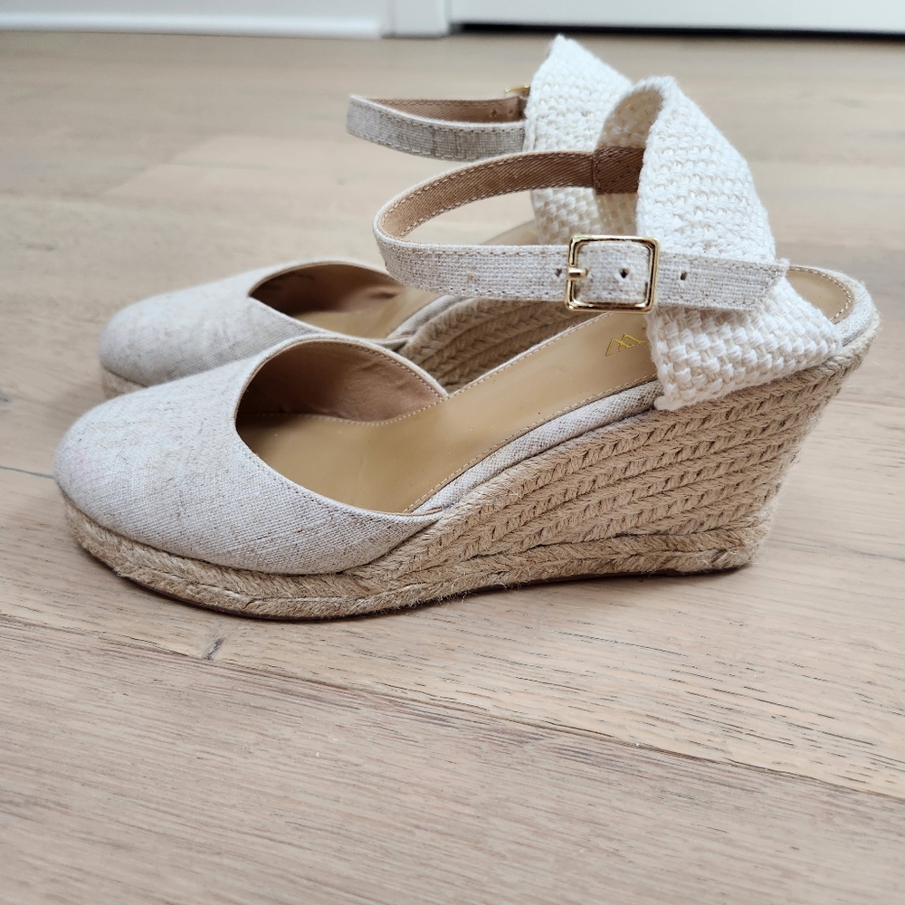J. Crew Women's Cream Espadrille Sandals
